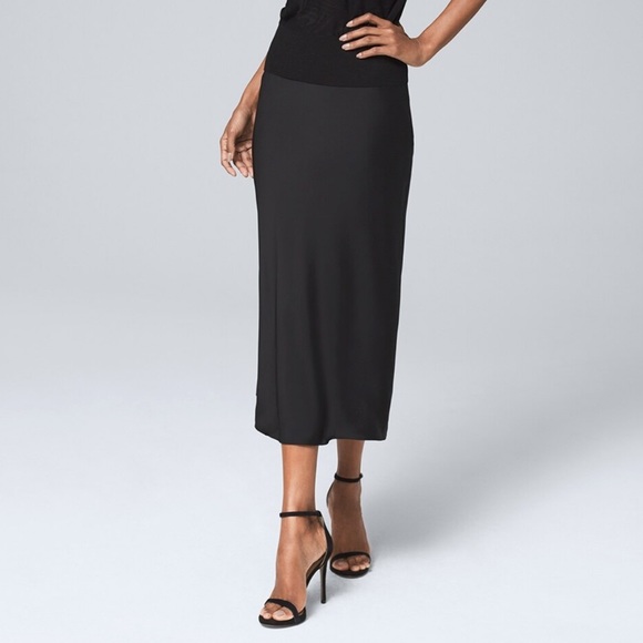 🆕White House Black market satin midi skirt. - Picture 3 of 11